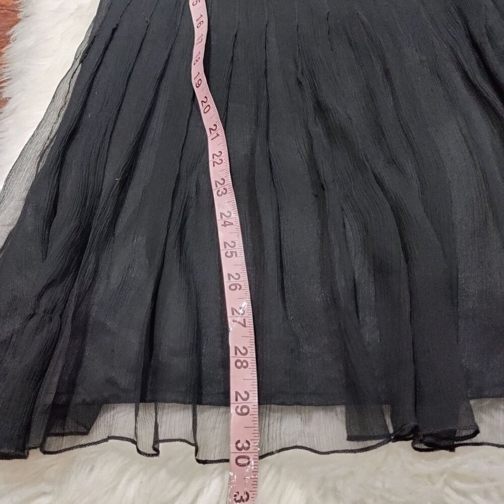 Laundry By Shelli Segal Whimsy Goth Twee Ribbon Waist Silk Dress Women's Size 2 - Picture 9 of 10